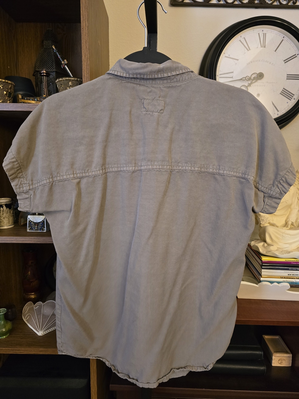 Marine Layer Gray Utility Button Front Shirt Short Sleeve Dual Pocket Size XS - Picture 5 of 5